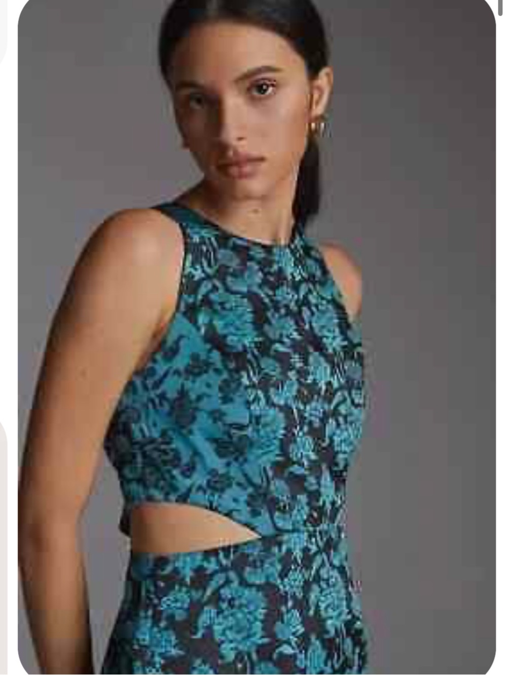 Hutch Anthropologie Turquoise Floral Jacquard Cutout Mini Dress Size 2 NWOT